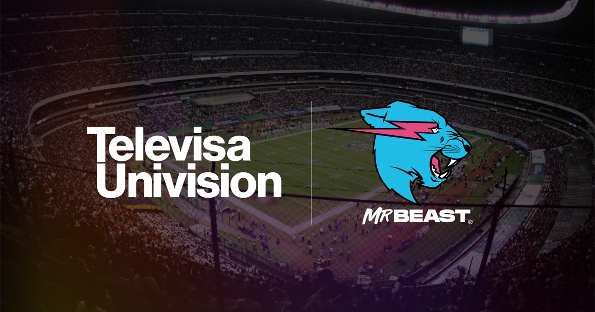 mrbeast-televisa TelevisaUnivision and MrBeast logos