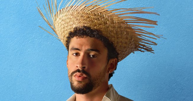bad bunny with a straw hat